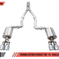 AWE Tuning 2017+ Challenger 5.7L Touring Edition Exhaust - Non-Resonated - Chrome Silver Quad Tips