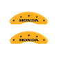 MGP Front set 2 Caliper Covers Engraved Front Honda Yellow finish black ch