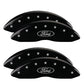 MGP 4 Caliper Covers Engraved Front & Rear Oval logo/Ford Black finish silver ch