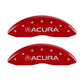 MGP 4 Caliper Covers Engraved Front & Rear Acura Red Finish Silver Char 2017 Acura ILX