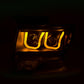 ANZO 2009-2014 Ford F-150 Projector Headlights w/ U-Bar Switchback Black w/ Amber
