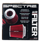 Spectre Adjustable Conical Air Filter 5-1/2in. Tall (Fits 3in. / 3-1/2in. / 4in. Tubes) - Red