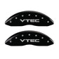 MGP 4 Caliper Covers Engraved Front & Rear Vtech Black finish silver ch