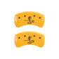 MGP Rear set 2 Caliper Covers Engraved Rear GT500 Shelby & Cobra Yellow finish black ch