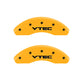 MGP 4 Caliper Covers Engraved Front & Rear Vtech Yellow Finish Black Char 2005 Acura TL