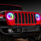 Oracle Jeep Wrangler JL/Gladiator JT LED Surface Mount Headlight Halo Kit - ColorSHIFT 2