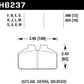 Hawk Wilwood BB / AP Racing / Outlaw Black Rear Brake Pads