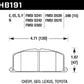 Hawk 1985 Chevrolet Nova Front ER-1 Brake Pads
