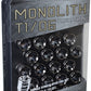 Project Kics 12 x 1.5 Glorious Black T1/06 Monolith Lug Nuts - 20 Pcs