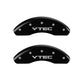 MGP 4 Caliper Covers Engraved Front & Rear Vtech Black finish silver ch