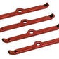 Moroso Chevrolet Small Block Valve Cover Hold Downs - Steel - Red Powder Coat - Set of 4