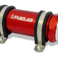 Fuelab 828 In-Line Fuel Filter Long -10AN In/Out 100 Micron Stainless - Red