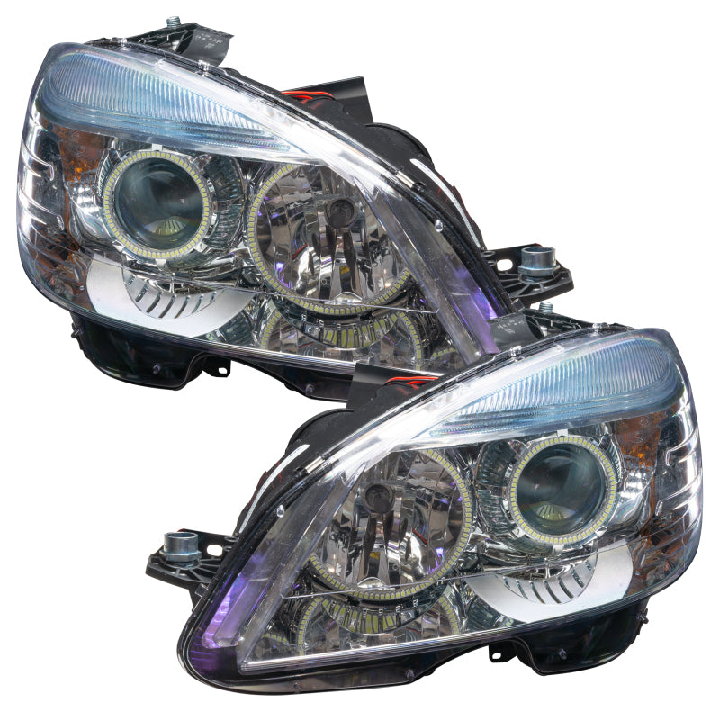Oracle 08-11 Mercedes Benz C-Class Pre-Assembled Headlights - Chrome Housing - ColorSHIFT