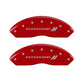 MGP 4 Caliper Covers Engraved Front & Rear With stripes/Dodge Red finish silver ch