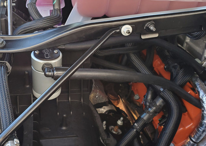 J&L 2021-2022 Ram TRX 6.2L Supercharged Passenger Side Oil Separator 3.0 - Clear Anodized