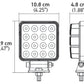 Hella ValueFit Work Light 4SQ 2.0 LED MV LR LT