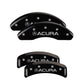 MGP 4 Caliper Covers Engraved Front & Rear Acura Black finish silver ch