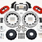 Wilwood Narrow Superlite 6R Front Hub Kit 14.00in Drill Red Large GM 57-70 Drop Spindle