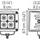 Hella HVF Cube 4 LED Off Road Kit - 3.1in 12W Flood Beam