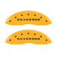 MGP 4 Caliper Covers Engraved Front & Rear Silverado Yellow finish black ch