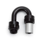 Russell Performance -6 SAE Port Male to -6 AN Hose 180 Degree Crimp On Hose End - Black Anodized