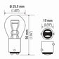 Hella Bulb 7528 12V 21/5W Bay15D S8 Sb