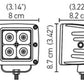 Hella HVF Cube 4 LED Off Road Kit - 3.1in 12W Spot Beam