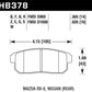 Hawk 2001-2001 Infiniti G20 (Made On or After 12-1-01) HPS 5.0 Rear Brake Pads