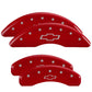 MGP 4 Caliper Covers Engraved Front & Rear Bowtie Red finish silver ch