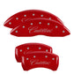 MGP 4 Caliper Covers Engraved Front & Rear MGP Red finish silver ch