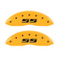 MGP 2 Caliper Covers Engraved Silverado SS Yellow Finish Blk Char 10 Chevy Silverado 1500