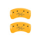 MGP 4 Caliper Covers Engraved Front & Rear Vintage Style/RT Yellow finish black ch