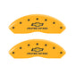 MGP 4 Caliper Covers Engraved Front & Rear Chevy Racing Yellow Power Coat Finish Black Characters