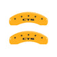 MGP 4 Caliper Covers Engraved Front Cursive/Cadillac Engraved Rear CTS Yellow finish black ch