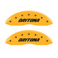 MGP 4 Caliper Covers Engraved Front & Rear Daytona Yellow finish black ch