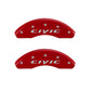MGP Front set 2 Caliper Covers Engraved Front 2015/Civic Red finish silver ch