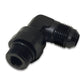 Vibrant -6AN Male Flare to Male -6AN ORB Swivel 90 Degree Adapter Fitting - Anodized Black