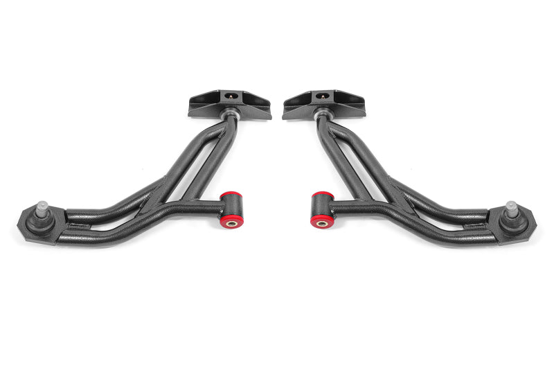 BMR 10-14 Ford Mustang Non-Adj. Lower A-Arms Delrin/Rod w/ 19mm Tall Ball Joint - Black Hammertone
