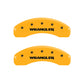 MGP 4 Caliper Covers Engraved Front & Rear Wrangler Yellow Finish Black Char 2003 Jeep Wrangler