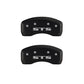 MGP 4 Caliper Covers Engraved Front Cursive/Cadillac Engraved Rear STS Red finish silver ch