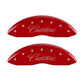 MGP 4 Caliper Covers Engraved Front & Rear Cursive/Cadillac Red finish silver ch