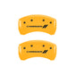 MGP 4 Caliper Covers Engraved Front & Rear With stripes/Charger Yellow finish black ch