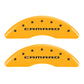 MGP 4 Caliper Covers Engraved Front Gen 5/Camaro Engraved Rear Gen 5/SS Yellow finish black ch