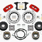 Wilwood AERO4 Rear Kit 14.00 Drilled Red 2005-2014 Mustang w/ BMR Suspn. w/Lines
