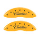 MGP 4 Caliper Covers Engraved F & R Cursive/Cadillac Yellow Finish Black Char 2010 Cadillac SRX