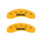 MGP 4 Caliper Covers Engraved Front & Rear GMC Yellow finish black ch