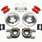 Wilwood D154 P/S Park Brake Kit Red Jeep Dana 35 2.56 Off 5-lug w/ lines
