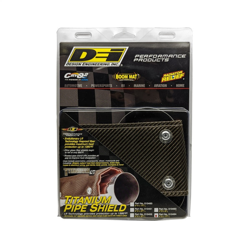DEI Pipe Shield 4in w x 1ft - w/Stainless Steel Clamps - Titanium