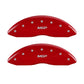 MGP Front set 2 Caliper Covers Engraved Front MGP Red finish silver ch
