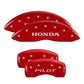 MGP 4 Caliper Covers Engraved Front Honda Engraved Rear H Logo Red finish silver ch
